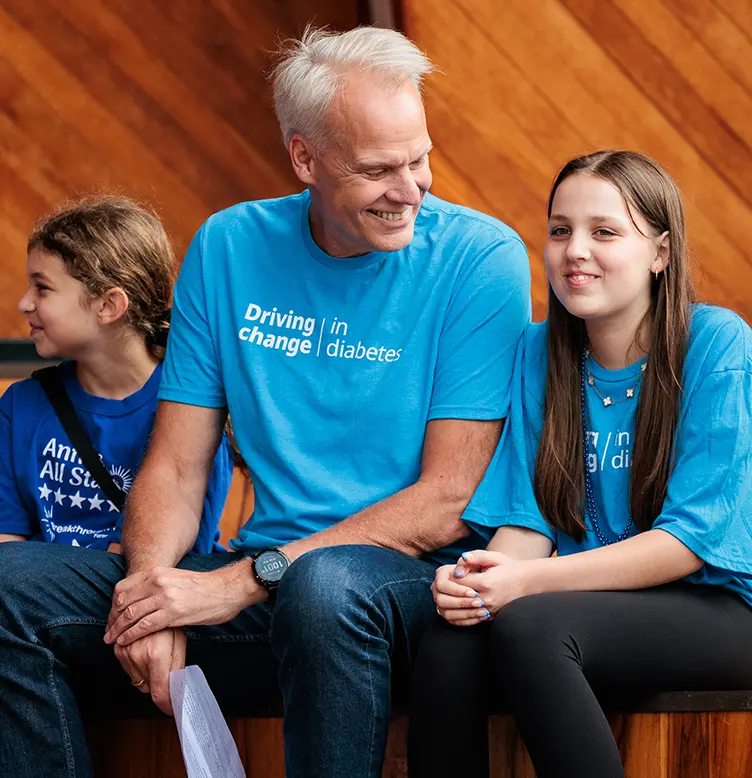Novo Nordisk employee Jacob Sten Petersen and his daughter Vita at the Breakthrough T1D Walk in the US. Vita was diagnosed with type 1 diabetes at age three.